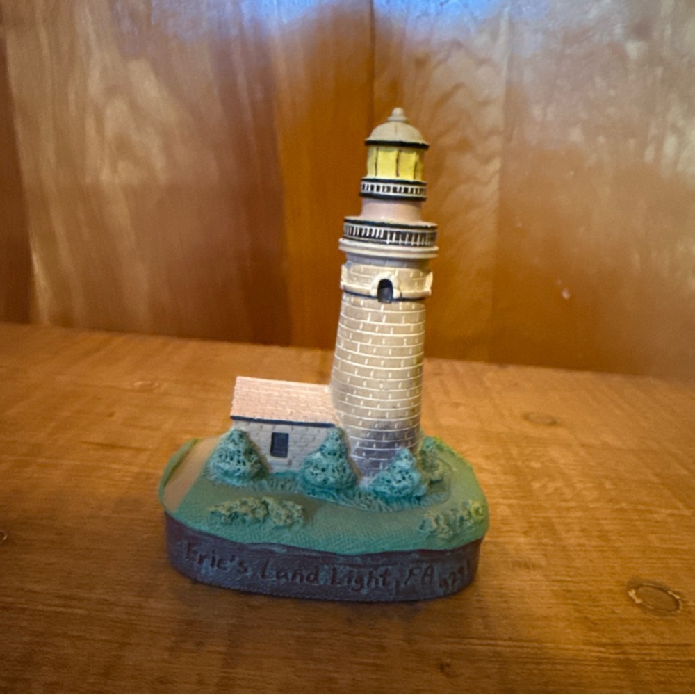 Erie's Land Light Collectible Figurine by Spoontiques - Beige, Green, Teal
